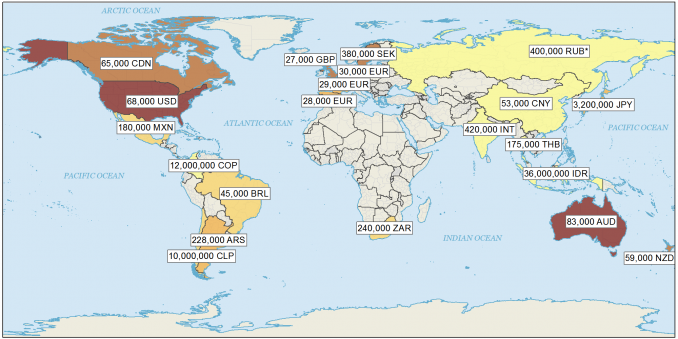 GIS Cartographer Salaries Map