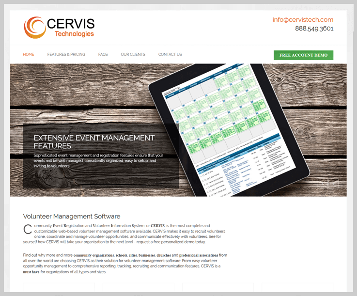 Cervis Volunteer Management Software 1