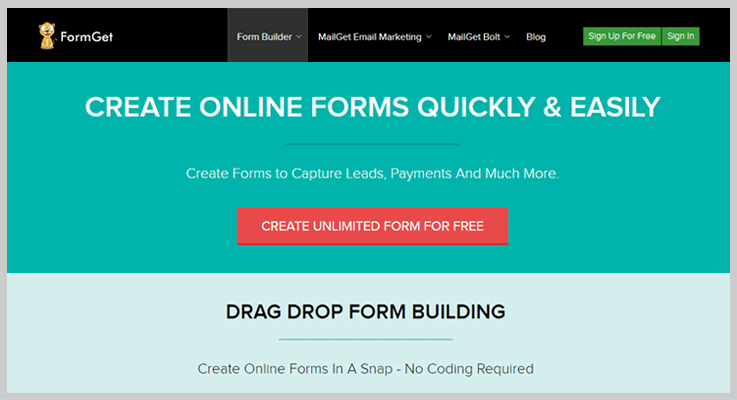 FormGet Software To Create Forms